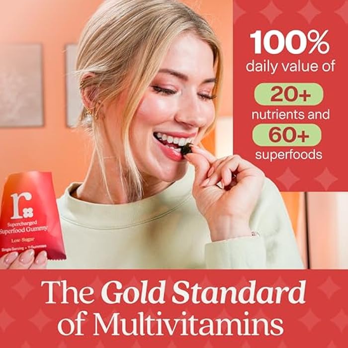 RIZZ Low Sugar Green Gummies - 60+ Superfoods 6g Fiber - 14 Day Supply Prebiotic and Probiotic Gummies - Vegan Multivitamins for Women & Men - Gluten Free - Mushroom, Fruit and Vegetable Supplements - Image 2