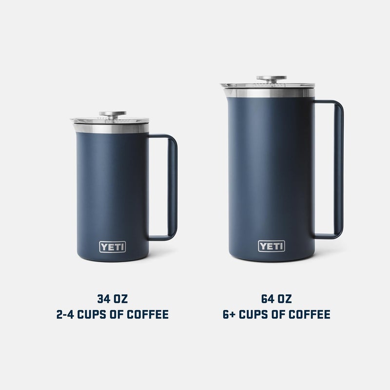 YETI Rambler 34 oz. French Press Coffee Maker, with GroundsControl Filter, White - Image 4