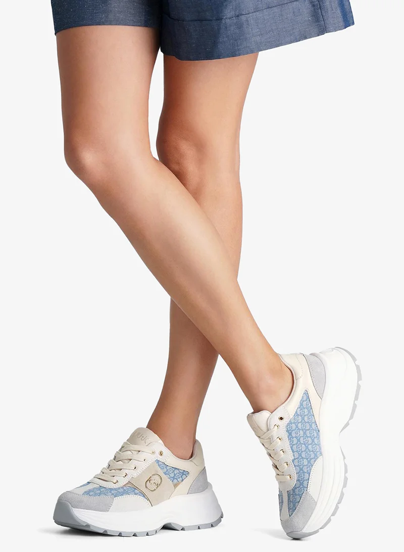 ليو جو أحذية رياضية بشعار من جلد الغزال