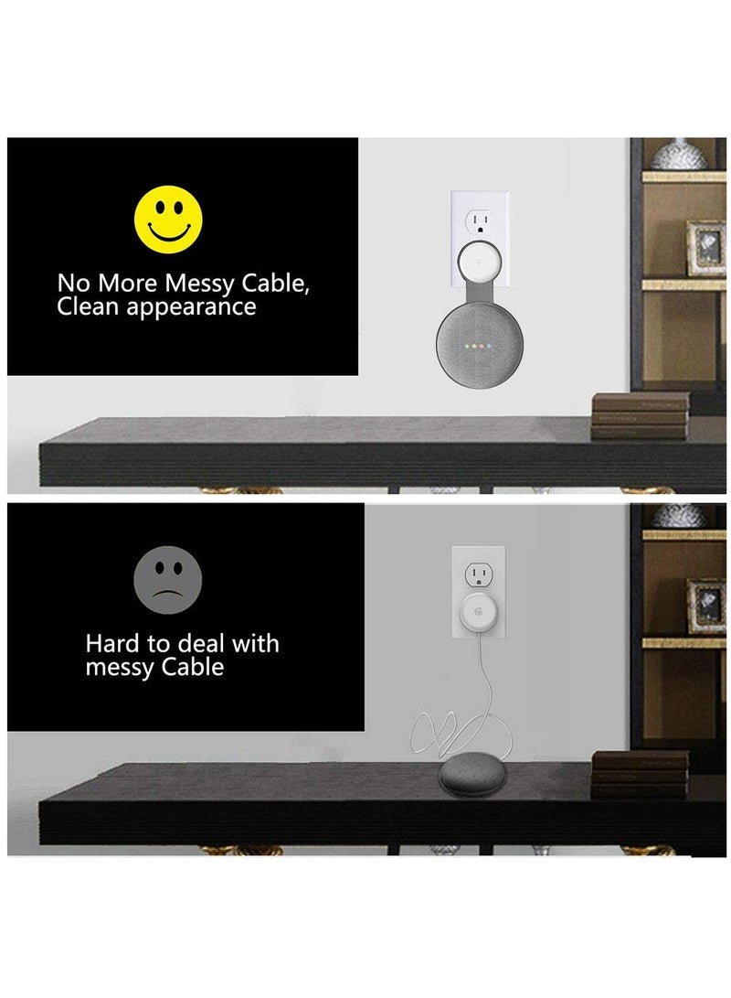 Zikra Google Nest Mini Wall Mount Holder (2nd Gen) - Speaker Stand with Cord Management, Outlet Wall Mount Accessories for Nest Mini Speaker (Black, 2 Pack) - Image 3