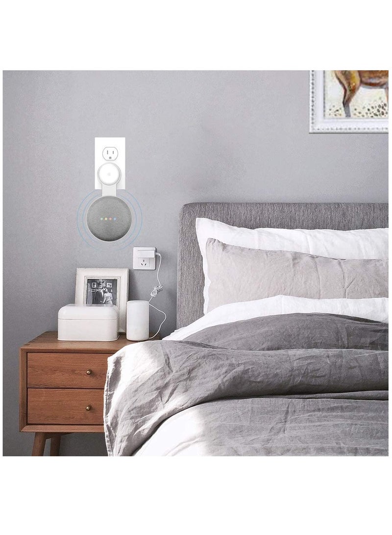 Zikra Google Nest Mini Wall Mount Holder (2nd Gen) - Speaker Stand with Cord Management, Outlet Wall Mount Accessories for Nest Mini Speaker (Black, 2 Pack) - Image 5