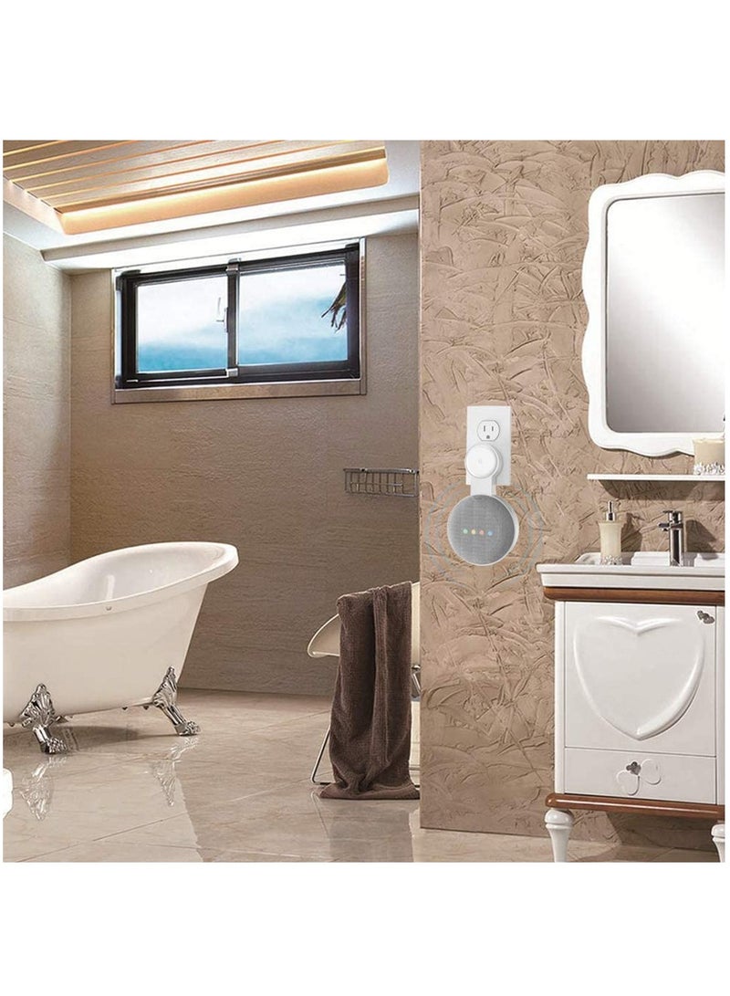 Zikra Google Nest Mini Wall Mount Holder (2nd Gen) - Speaker Stand with Cord Management, Outlet Wall Mount Accessories for Nest Mini Speaker (Black, 2 Pack) - Image 4