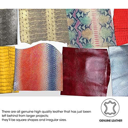 Mardili Printed and Embossed Upholstery Leather Scraps,1.5-1.8LBs Large Pieces,Square(10" *10") and Irrgular Size - Image 4