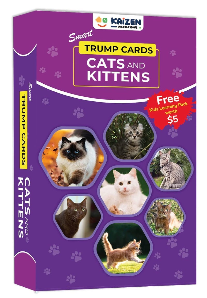 Kaizen MicroLessons Card Game Kid Smart Cards. (Trumps: Cats) - Image 1
