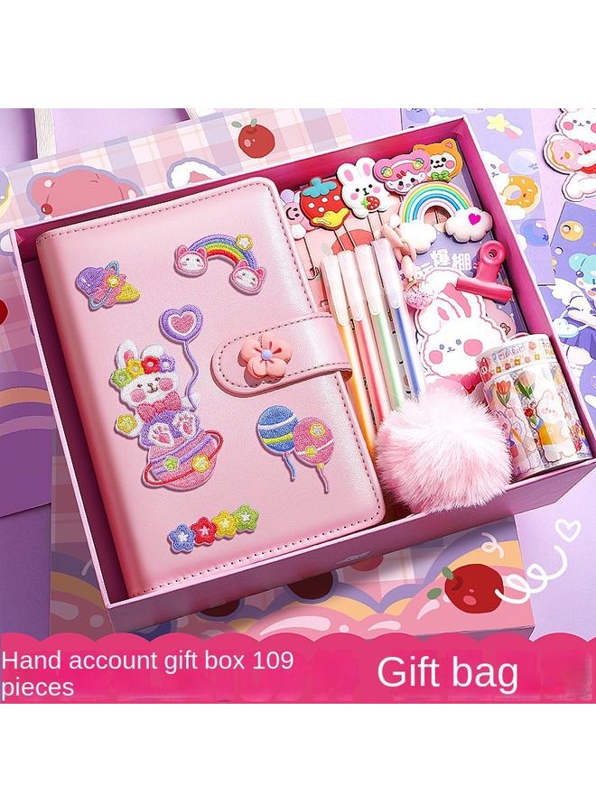 Bluejw 2024 Net Red Hand Book Suit Gift Box Girl Heart Primary School Student Gift Notebook Simple Style Girl Creativity - Image 2