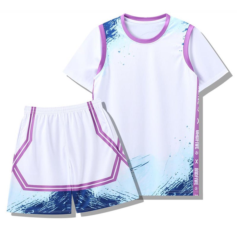 Children'S Basketball Uniform Suit Boy Printed Primary School Student Short-Sleeved Sports Game Uniform Girl Football Training Jersey - Image 2
