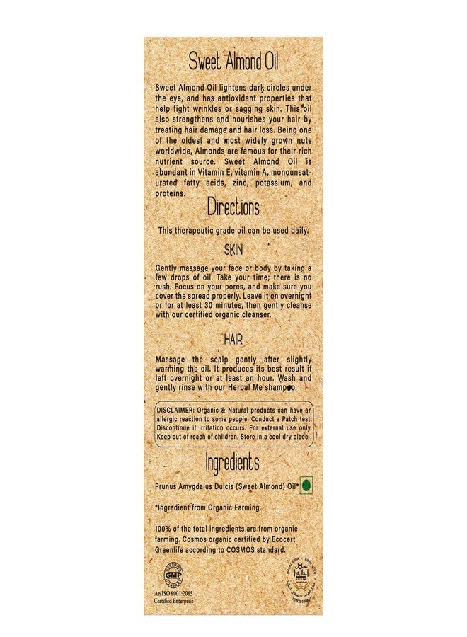 HERBAL ME HM Herbal Me Certified Organic Oil For Face & Hair (Sweet Almond Oil) - Image 5