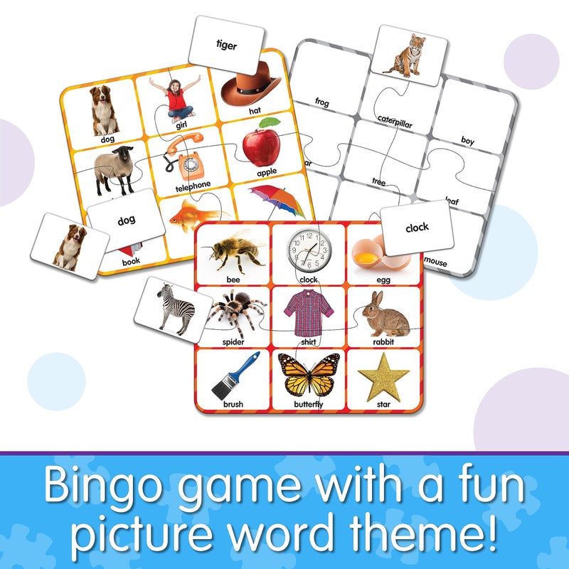 The Learning Journey: Match It! Bingo - Picture Word - Reading Game for Preschool and Kindergarten 36 Picture Word Cards, 9.5" H x 8" W x 0.1" D - Image 2