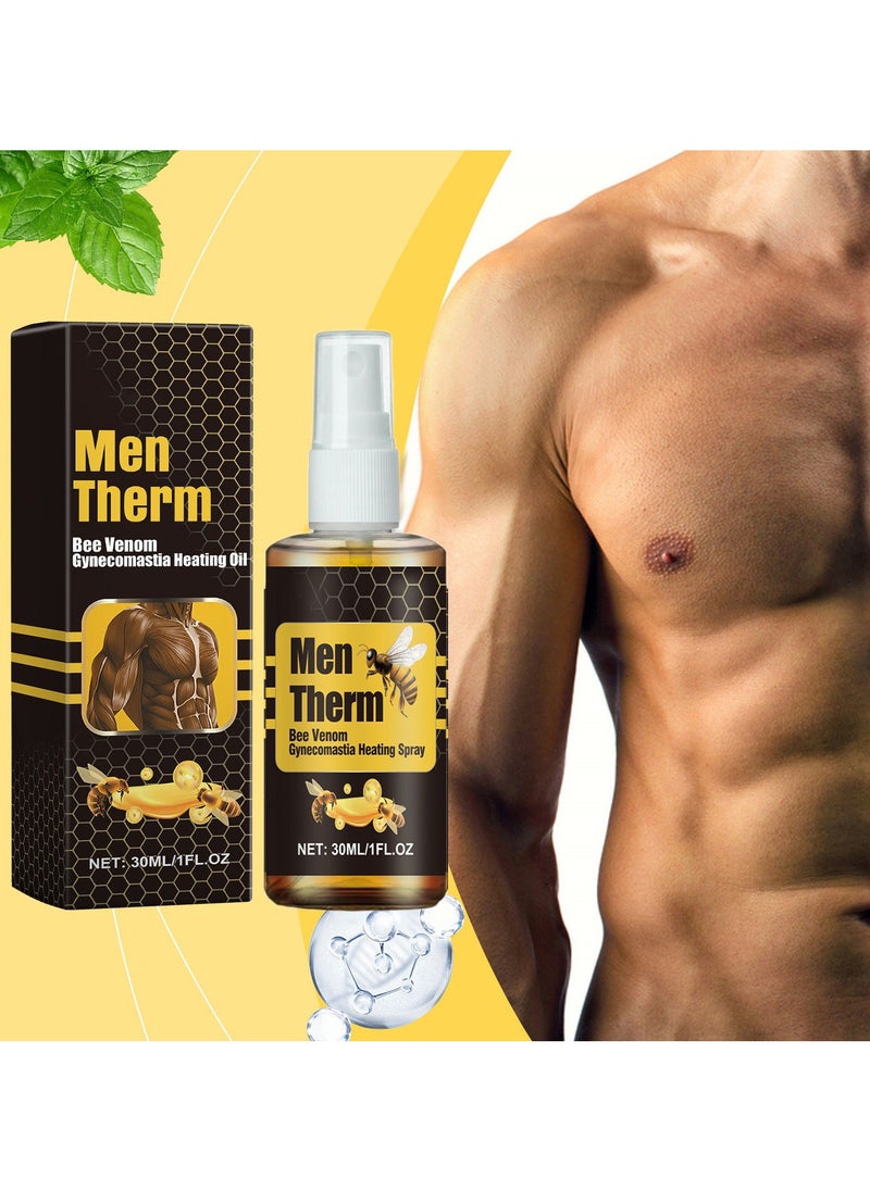 Bee Gynecomastia Heating Oil, New Men Bee Oil, Eliminates Excess Strengthen Chest Muscles 30ml