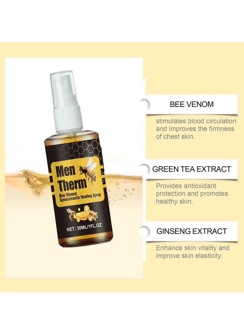 Bee Gynecomastia Heating Oil, New Men Bee Oil, Eliminates Excess Strengthen Chest Muscles 30ml