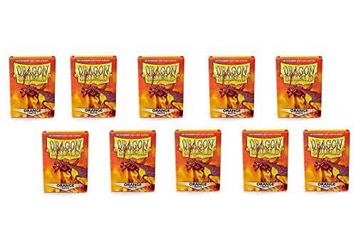 dragon shield 10 Packs Dragon Shield Matte Orange Standard Size 100 ct Card Sleeves Display Case - Image 1