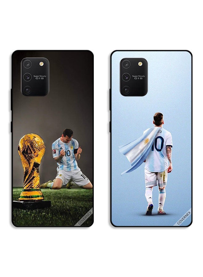 Covernex Two Cases For Samsung Galaxy S10 Lite Protective Covers Leo Messi and FIFA Trophy - Image 1