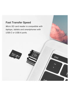 KASTWAVE Micro SD Card Reader USB C TF Card Reader USB C to TF Memory Card Reader with USB C to USB Adapter Compatible with MacBook Laptops Android Phones  - Image 3