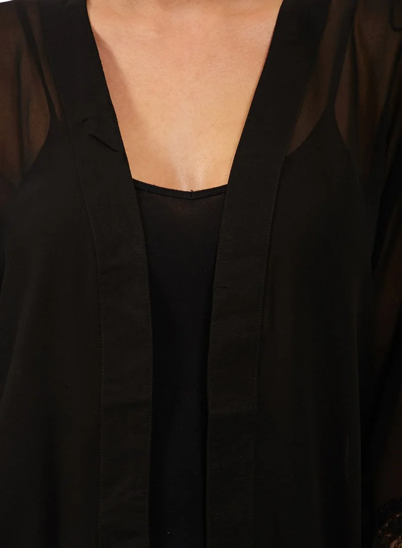 ELLA Scallop Lace Trim Kimono