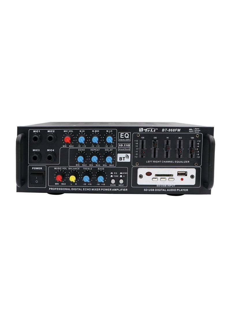 Teli Professional Digital Echo Mixer Power Amplifier, Black - Image 1