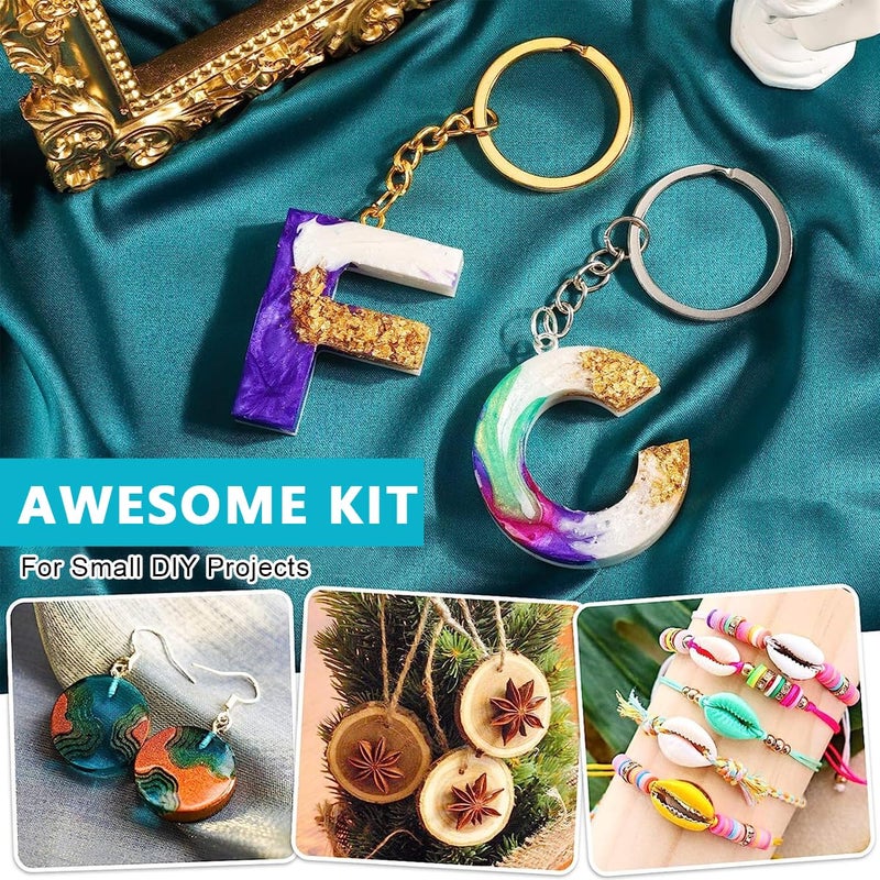 Serplex Mini Electric Drill Machine for Resin Craft USB Electric Drill Kit with Wrench Box of Drill Bit0830mm 10pcs Keychain 50pcs Screw Eyes for Jewelry Making Tool DIY Keychain Making - Image 5