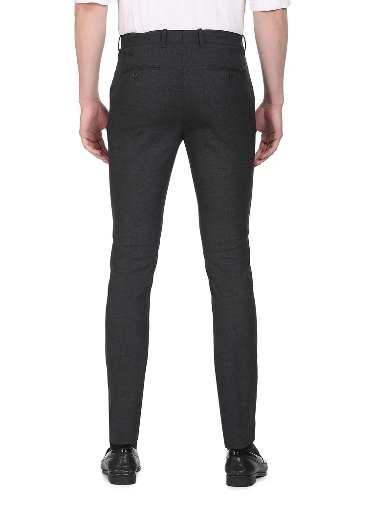 Arrow Charcoal Jackson Super Slim Fit Heathered Trousers for Men | Best Price UAE