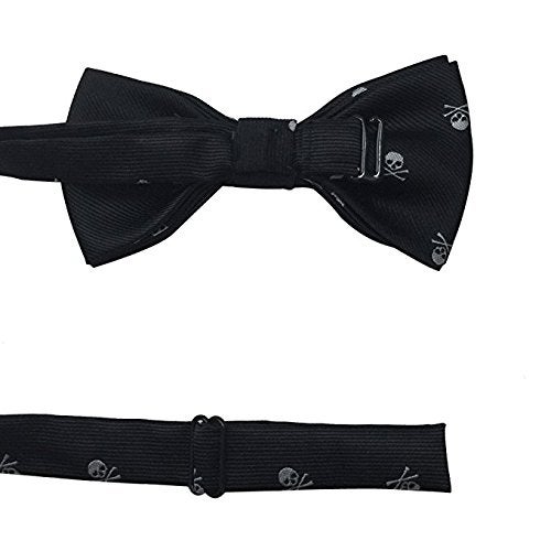 Hello Tie Men's Bowtie Skull Pattern Design Bow Ties, White Skull, One Size - Image 3