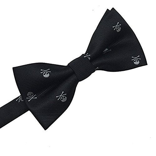Hello Tie Men's Bowtie Skull Pattern Design Bow Ties, White Skull, One Size - Image 2