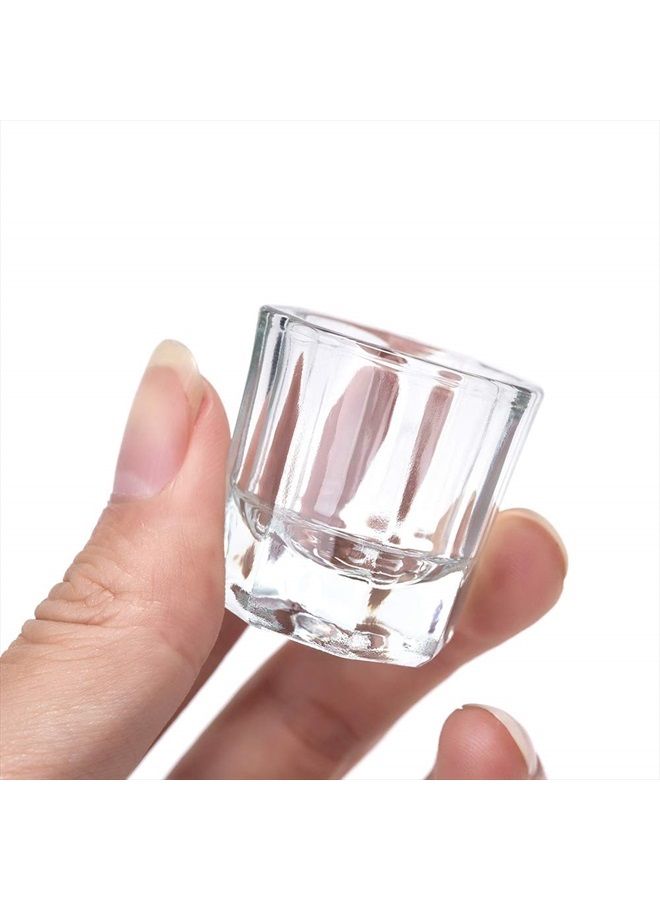 ConStore 2PCS Glass Crystal Dappen Dish with Lid Mini Bowl Cups Nail Art Tools Clear Nail Art Equipment for Mixing Liquid Powder - Image 2