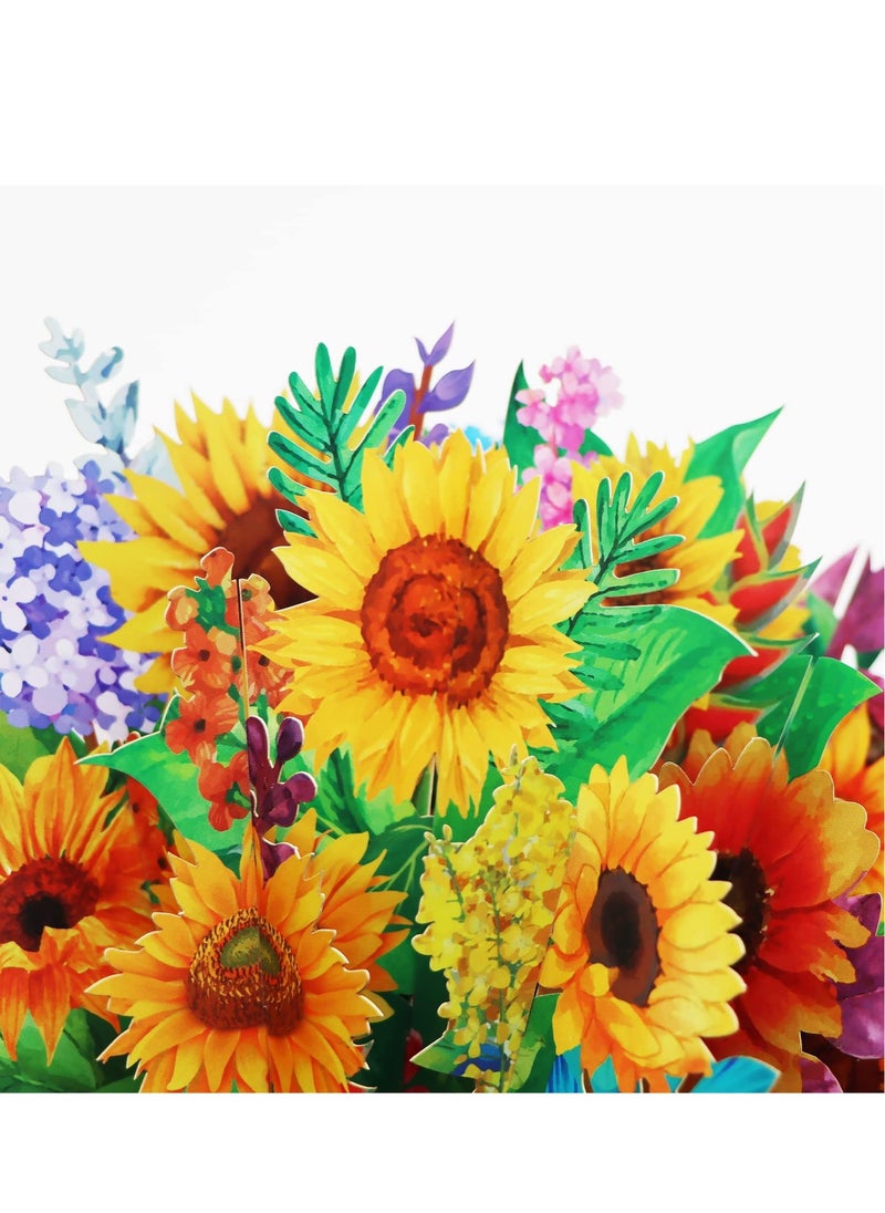 Excefore Art Paper Pop Up Cards Flower Floral Gift Anniversary Card Card for Wife Card for Mom Mother’s Day Card with Note Card and Envelope  - Image 5