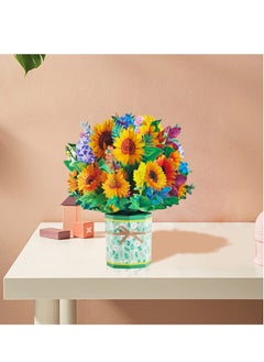 Excefore Art Paper Pop Up Cards Flower Floral Gift Anniversary Card Card for Wife Card for Mom Mother’s Day Card with Note Card and Envelope  - Image 2