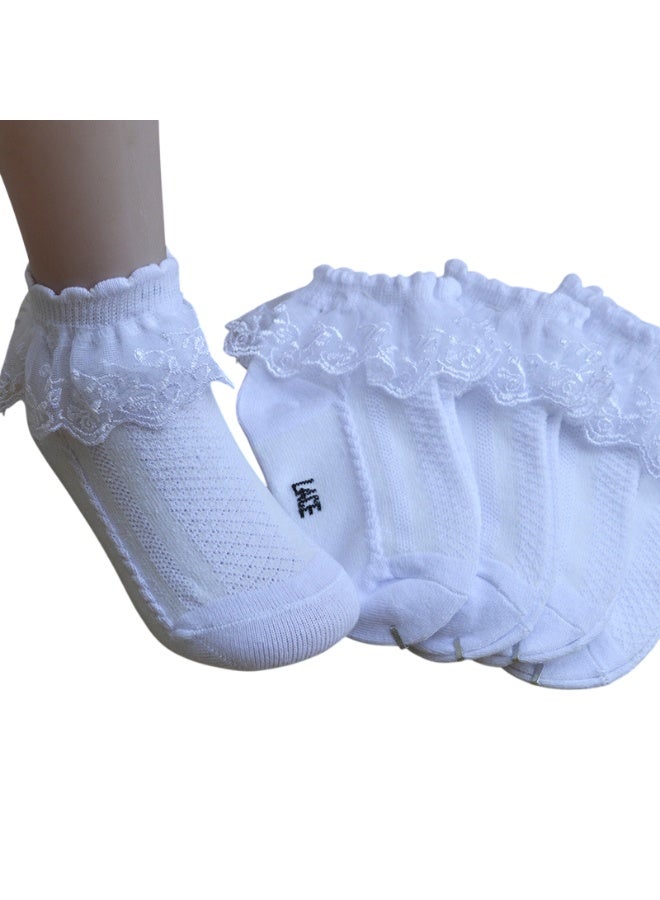 بيداني Little Pink Ballerina Scalloped Lace Dress Socks - Image 3