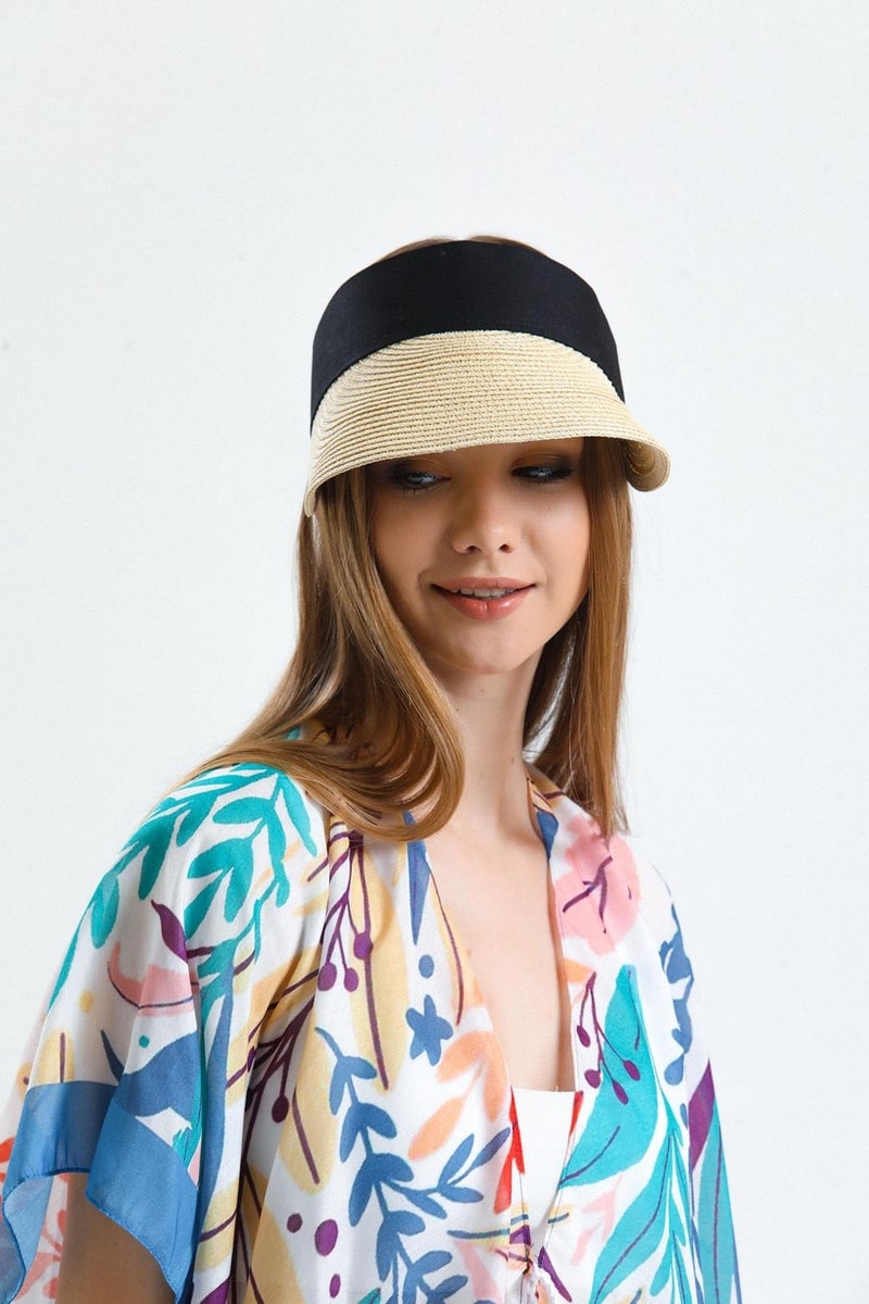 Saria Moda Saria Fashion Straw Visor-Tennis Player Foldable Women's Hat  - Image 2
