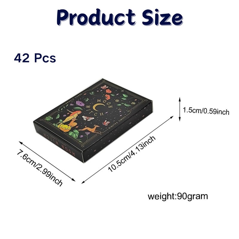 Flavizo 42 Pcs Card Tarot Deck for Beginners and Experts Black Oracle Cards Set with Meanings for Divination Fortune Telling and Spiritual Reading - Image 2