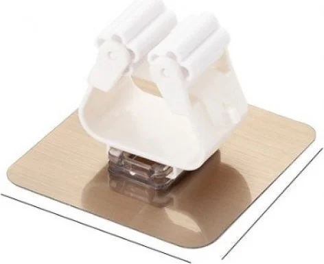 BarkoFix 4 Pieces Rear Gold Color Mop Broom Brush and Mop Hanger Handle Holder Mop Holder