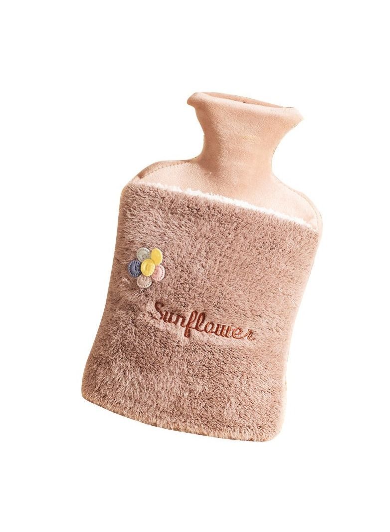 حقيبة الماء الساخن الشتوية، حقيبة قطيفة لتدفئة اليدين، حقيبة تخفيف التوتر والألم، حقيبة الماء الدافئ مع غطاء زجاجة ناعم محشو محمول - Image 2