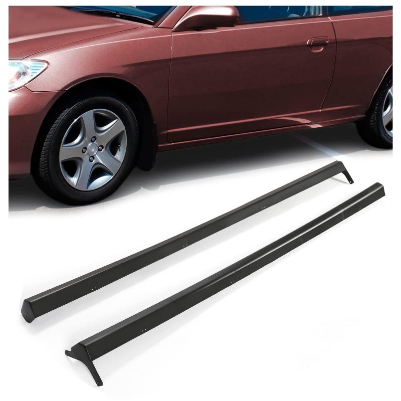 HECASA Side Skirts Pair Compatible with 20012005 Honda Civic 24 Door RS Style Side Splitters Rocker Panel Body Kit PP Plastic Black