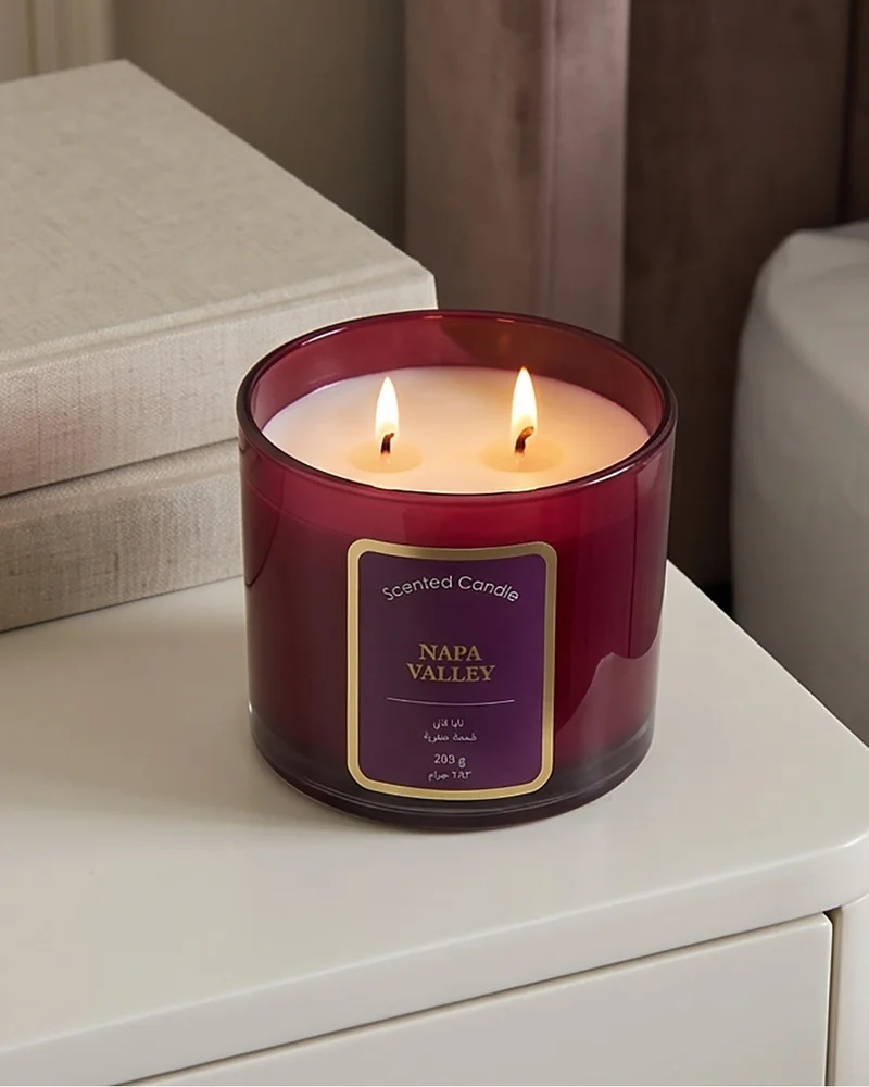 ردتاغ شمعة معطرة داخل برطمان زجاجي مع غطاء نابا فالي 10 أونصة