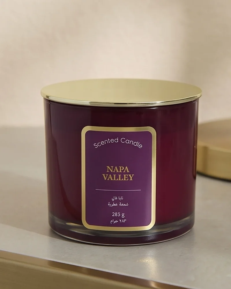 ردتاغ شمعة معطرة داخل برطمان زجاجي مع غطاء نابا فالي 10 أونصة