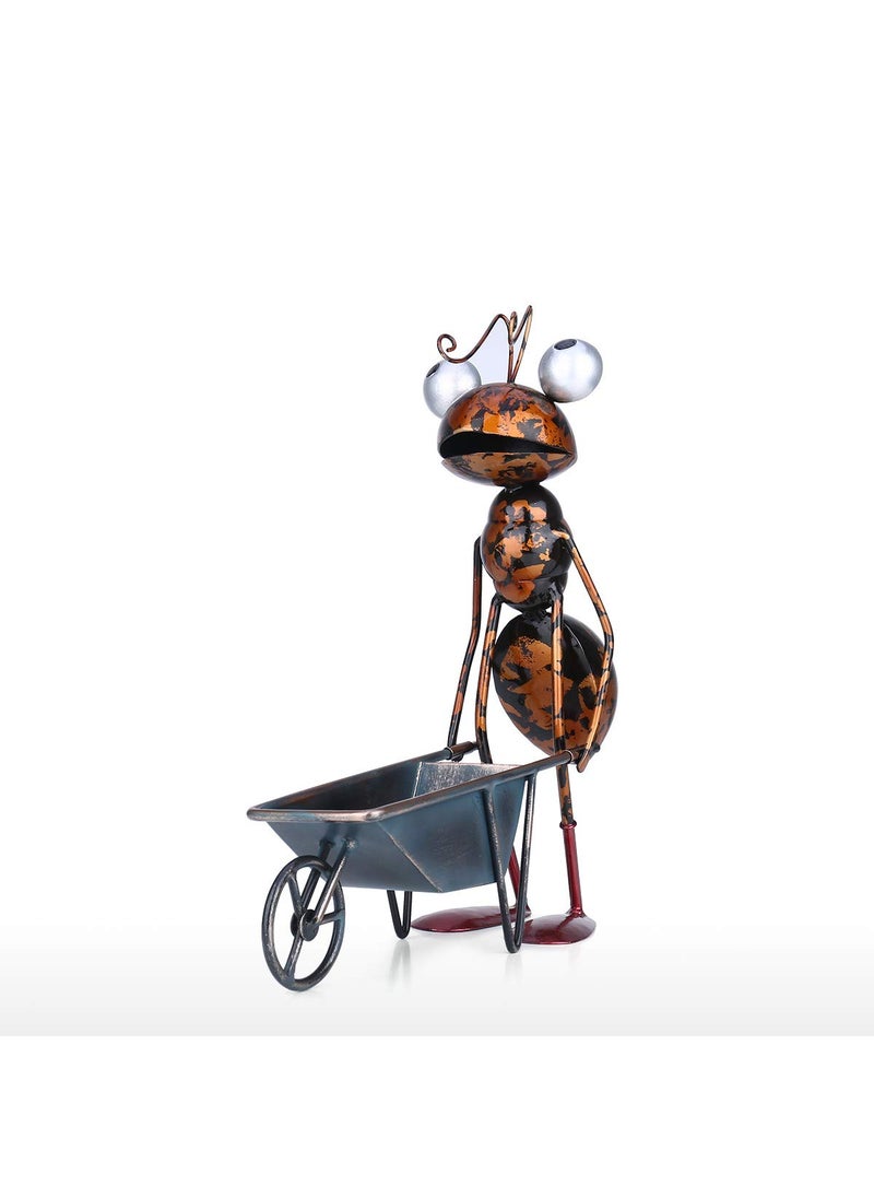 TOOARTS Tooarts Metal Ant Garden Decor Sculpture Home Patio Lawn Yard Indoor Outdoor Statue Ornament with Removable Bucket 