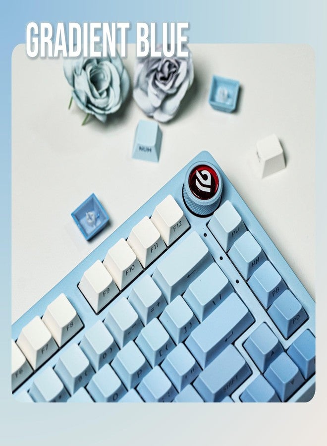 EPOMAKER 133-Key Double-Shot Side-Printed PBT Keycap Set for Mechanical Gaming Keyboard, Compatible with ANSI/ISO Layout, MX-Clone Switches Gateron/Kailh/Epomaker Switch (Sky Blue, Cherry Profile) - Image 4