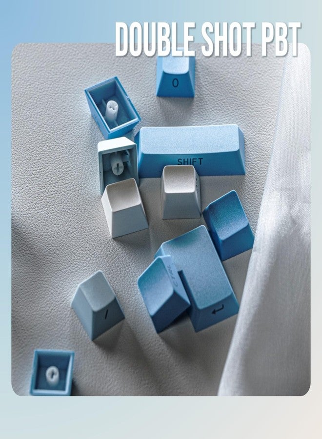 EPOMAKER 133-Key Double-Shot Side-Printed PBT Keycap Set for Mechanical Gaming Keyboard, Compatible with ANSI/ISO Layout, MX-Clone Switches Gateron/Kailh/Epomaker Switch (Sky Blue, Cherry Profile) - Image 5