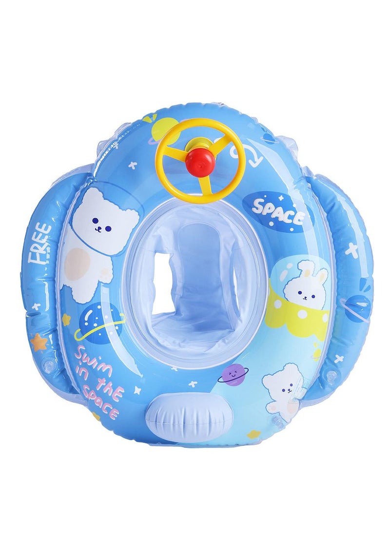 Y&D Baby Swimming Float Ring with Seat, Inflatable Children Waist Float Ring, Baby Free Swimming Ring, Safe and Durable, Pool Tool for The Age of 1-5 Years Kids,Blue-A 