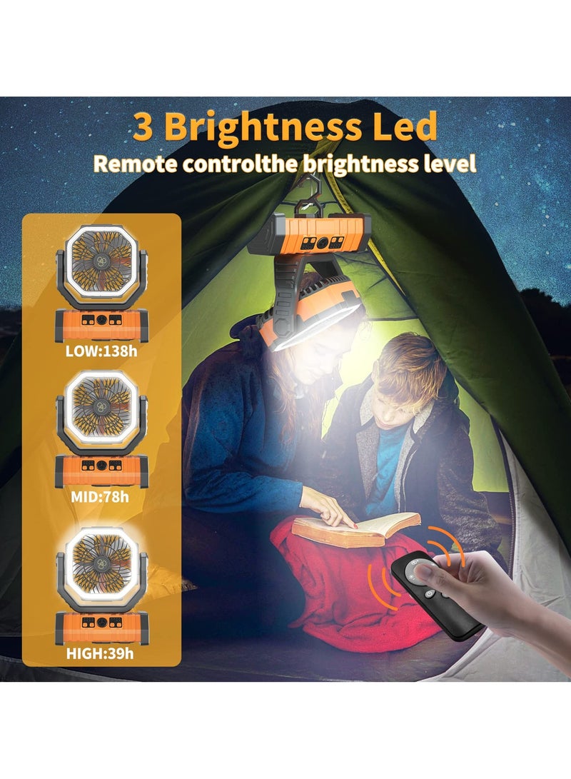 Bukela Portable Rechargeable Camping Fan with LED Lantern - 20000mAh Battery, 4 Speed & 270°Rotation, Smart Timer for Camping Fishing Outdoor/Office (1-8H Usage) - Image 4