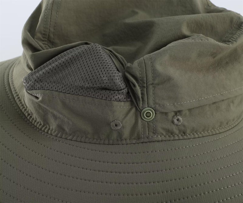 Connectyle Sun Hat for Men UV Protection Safari Hat for Fishing Hiking Gardening Breathable Cowboy Hat UPF50 Light Army Green - Image 5