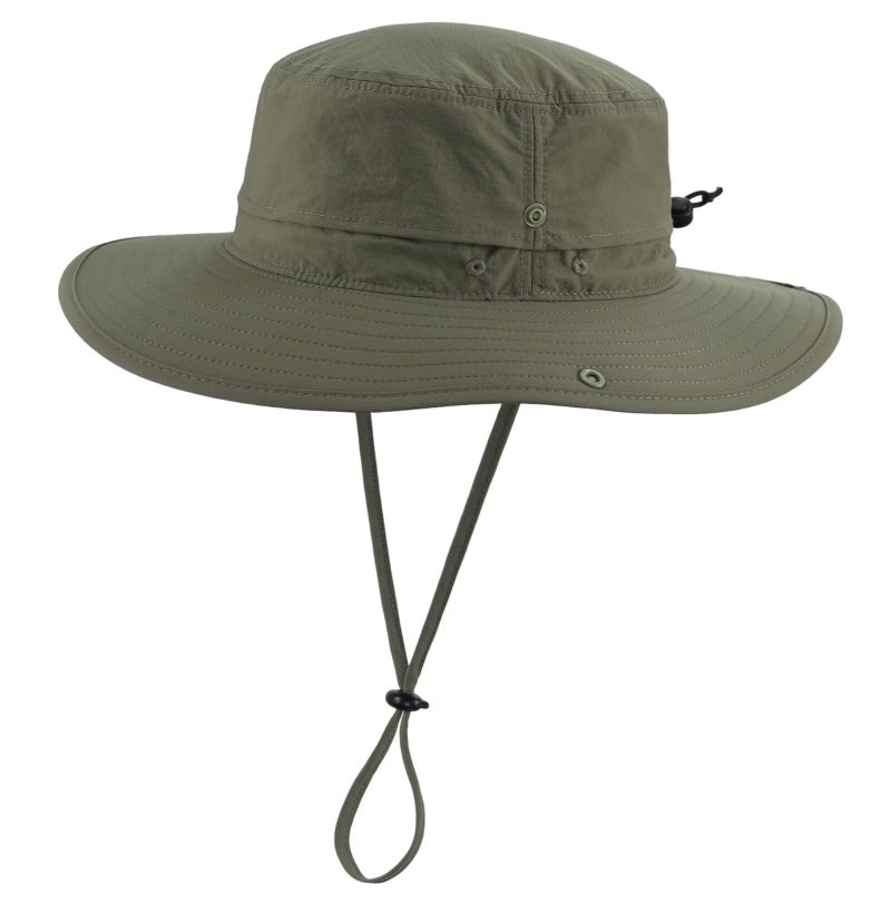 Connectyle Sun Hat for Men UV Protection Safari Hat for Fishing Hiking Gardening Breathable Cowboy Hat UPF50 Light Army Green - Image 1