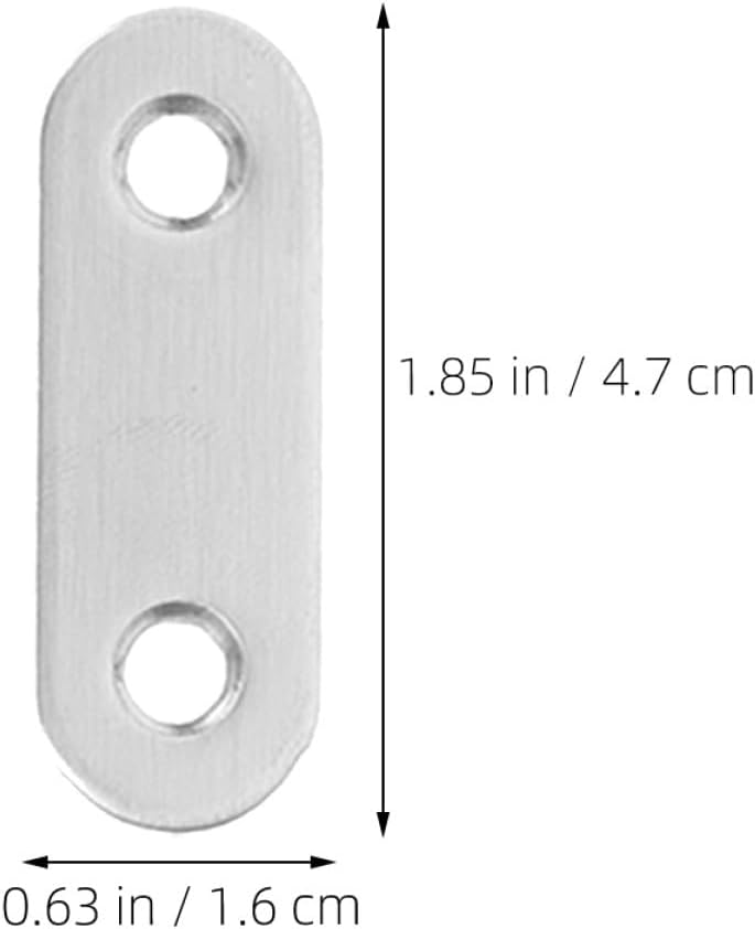 40pcs Stainless Steel Flat Straight Bracket Metal Mending Plates Heavy Duty Repair Brace Plates for Wood Furniture Cabinet Shelves 16x50mm - Image 2