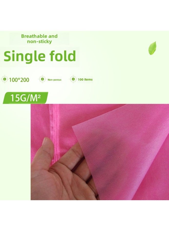 Disposable Bed Sheet Special For Beauty Salon Thickened Non-waterproof And Oil-proof Massage Bed Without Hole Non-woven Fabric Breathable 100-Color:Thickened Pink 15g 100 100*200cm  - Image 1
