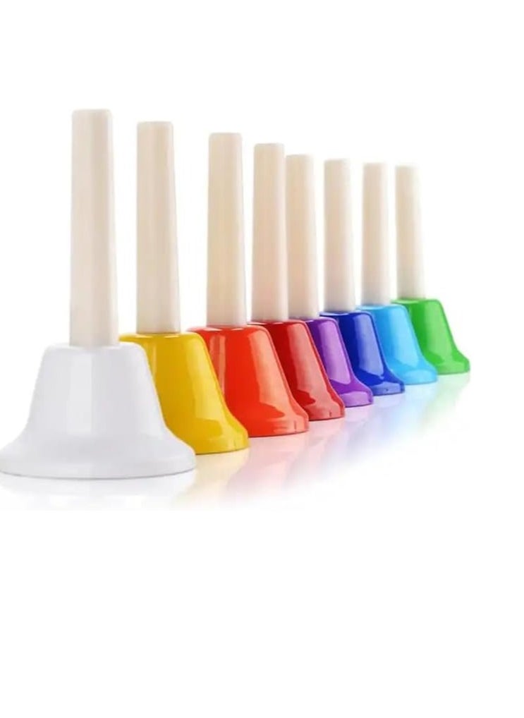 Megarya Percussions 8-Note Colorful Metal Hand Bell Handbells Set Musical Instrument Toy for Kids Children Festival Gifts  - Image 5