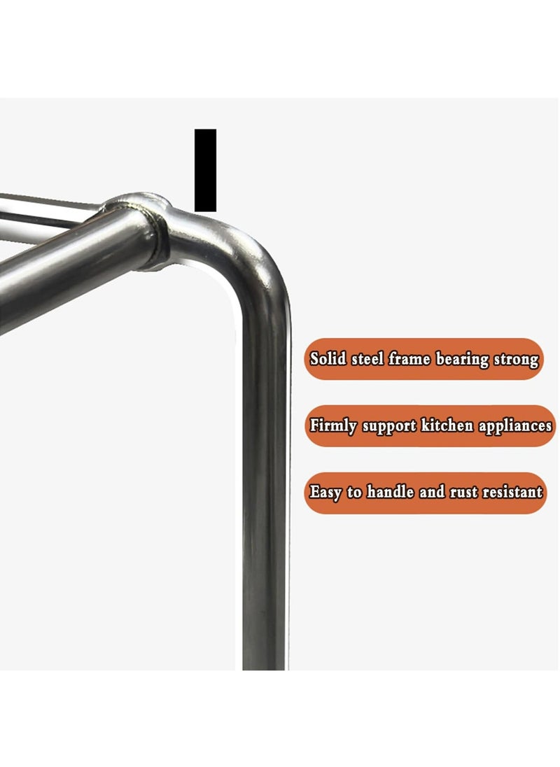 Hihonor Detachable Carbon Steel Storage Rack for Kitchen Countertop – Space-Saving Microwave & Oven Stand with Sturdy Metal Frame, Perfect for Organizing Cookware and Utensils, Kitchen Storage Rack (White)  - Image 4