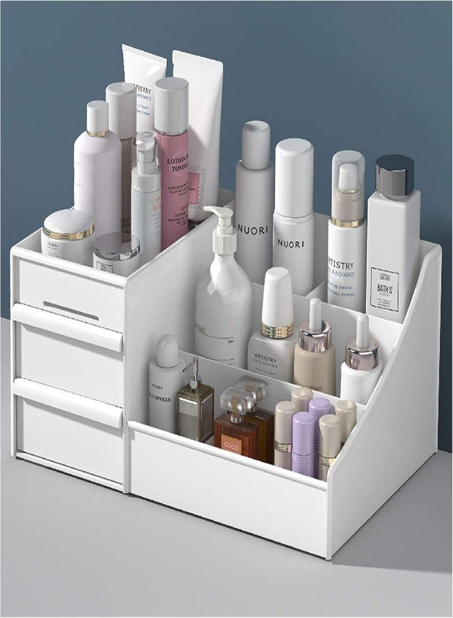 AMV MART PackOf 1 Makeup Organizer for Vanity Cosmetic Organizer Box Drawers Storage Box Plastic Stationary Box | Make Up Organiser for Lipsticks, Lotions, Jewelry, Nail Care, Skincare, Ideal For Women - Image 2