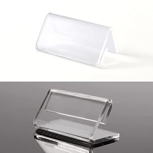lasenersm 15 Pieces L Shape Mini Sign Display Holder Acrylic L Shape Counter Top Stand Clear Acrylic Price Card Tag Label Stand Display 4x2cm - Image 2