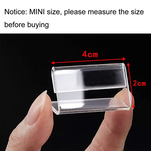 lasenersm 15 Pieces L Shape Mini Sign Display Holder Acrylic L Shape Counter Top Stand Clear Acrylic Price Card Tag Label Stand Display 4x2cm - Image 3