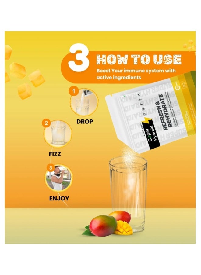 Super Hydraid Refresh & Rehydrate Mango Flavoured Sachets 10 x 21g - Image 3