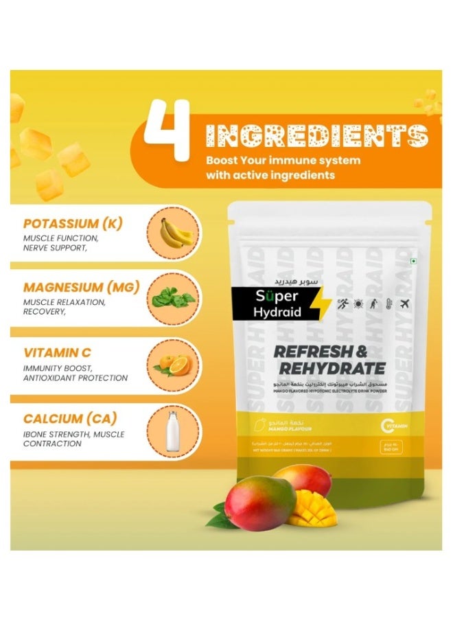 Super Hydraid Refresh & Rehydrate Mango Flavoured Sachets 10 x 21g - Image 4